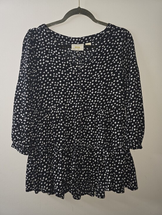 Maeve Tops - Maeve By Anthropologie Black And White Polka Dot Button Front Swing Blouse Small